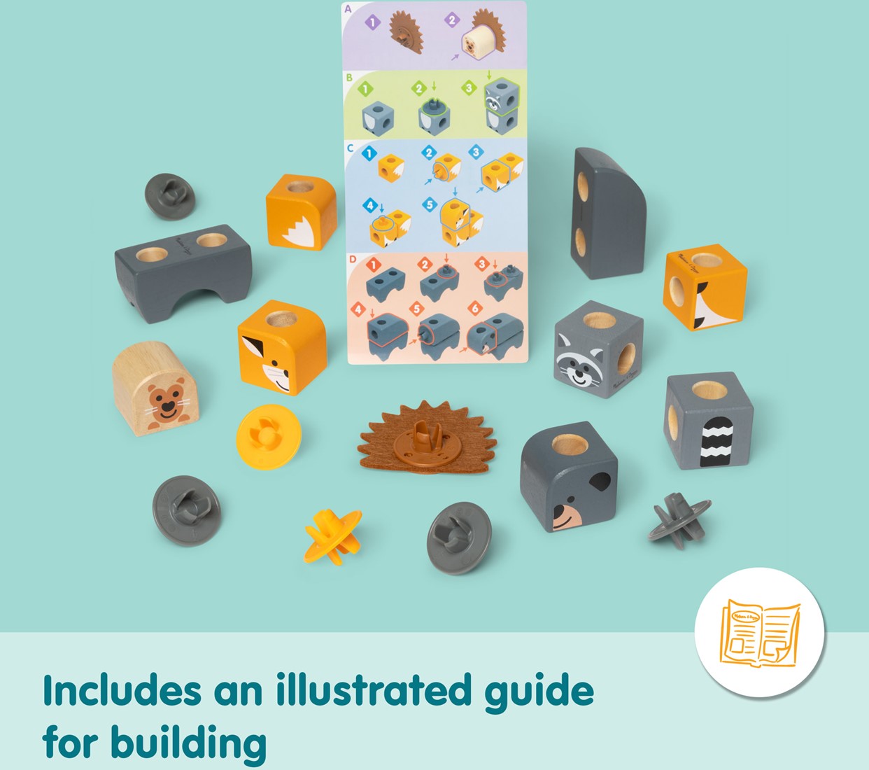 Melissa & Doug | blockables woodland friends playset 16pcs
