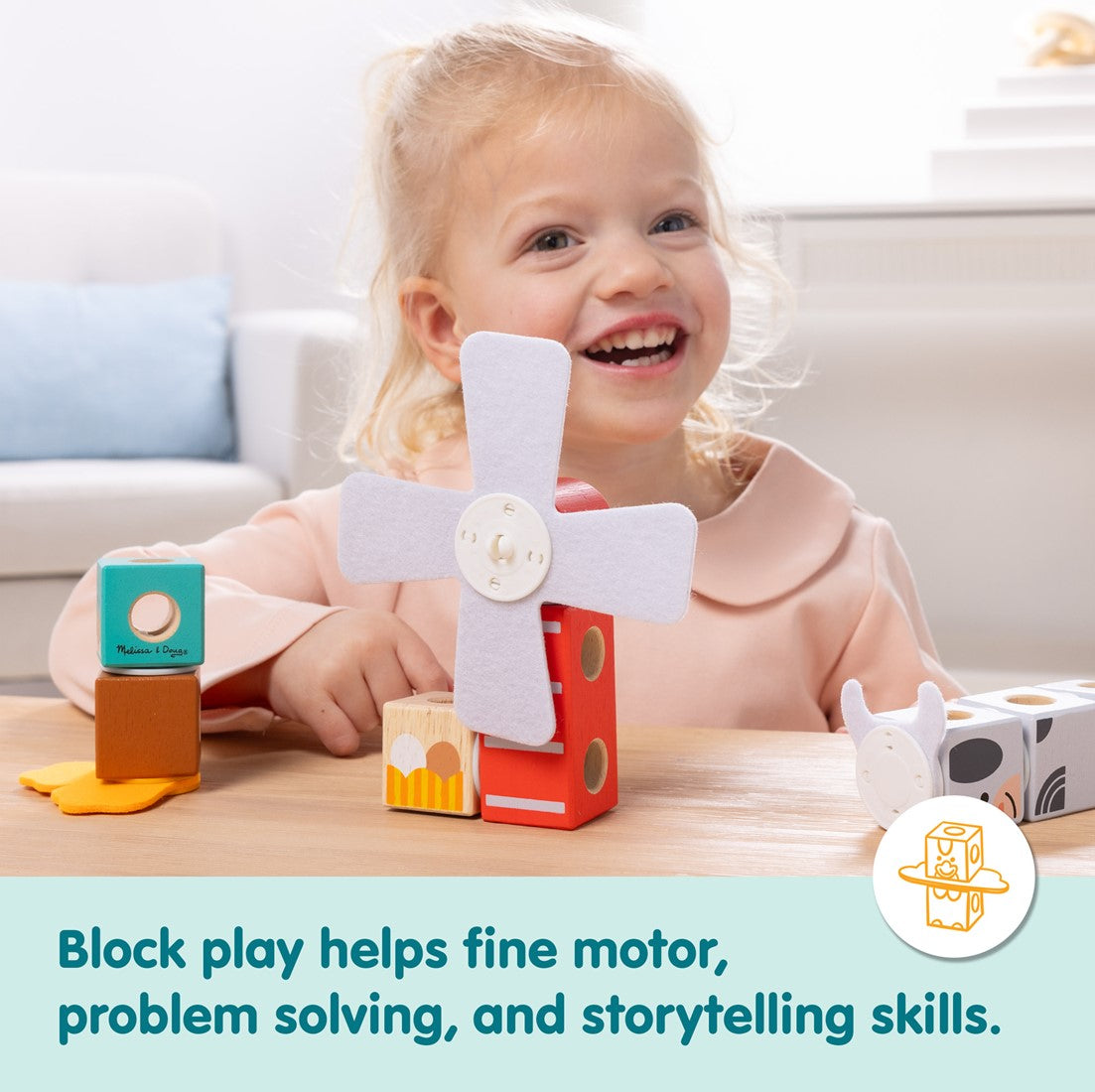 Melissa & Doug | blockables farm friends playset 16pcs
