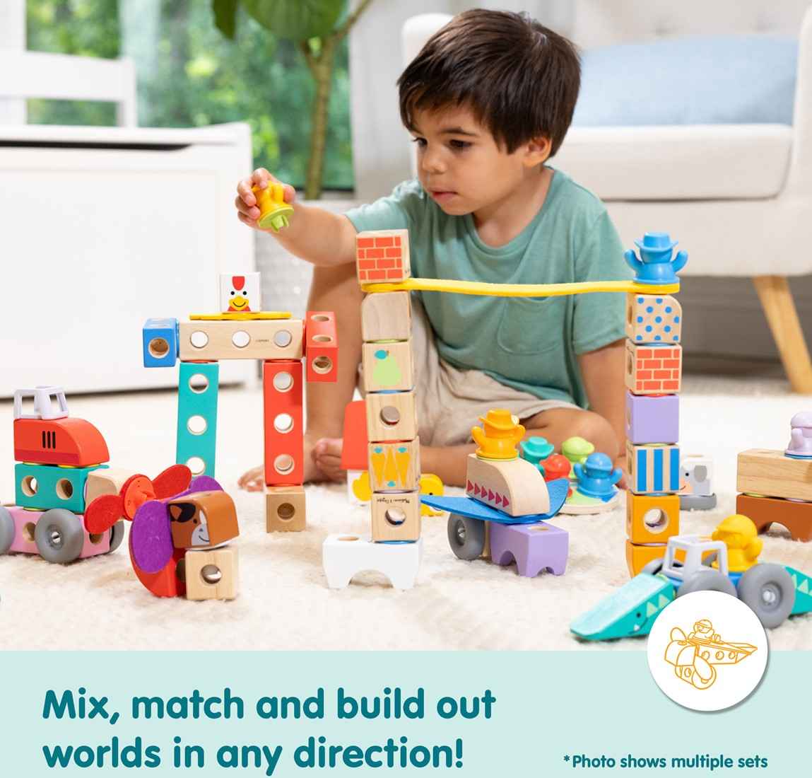 Melissa & Doug | blockables farm friends playset 16pcs