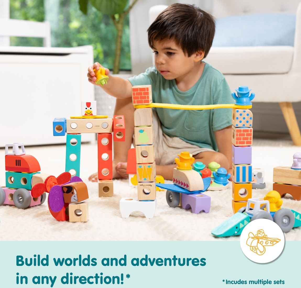 Melissa & Doug | blockables vehicles playset 54pcs