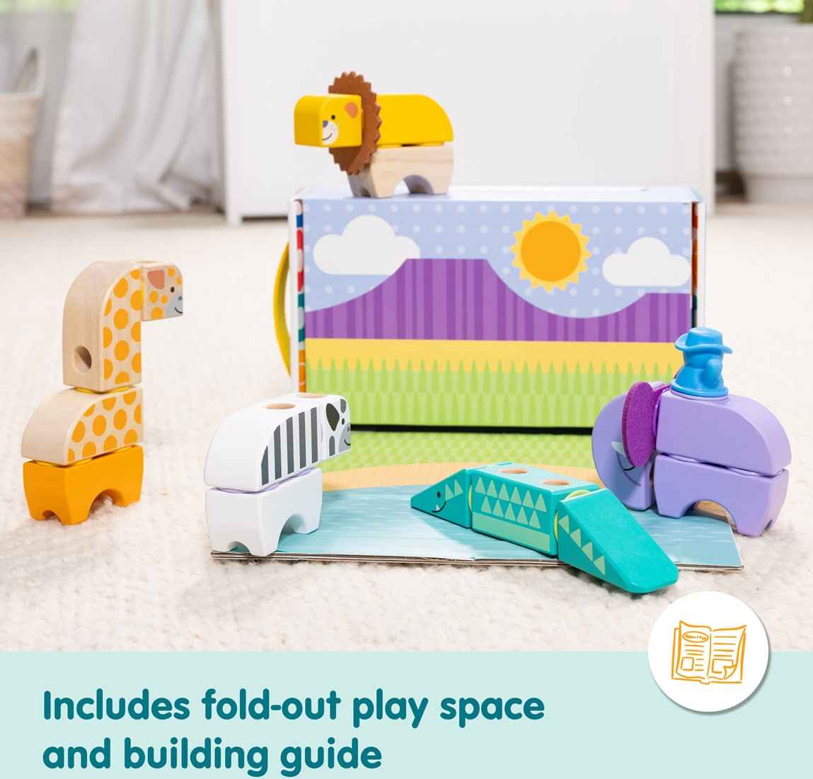 Melissa & Doug | blockables safari playset 34pcs