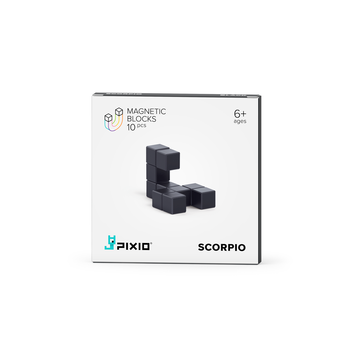 Pixio | Magnetische Blokken Color Series Black Scorpio 10 Stuks