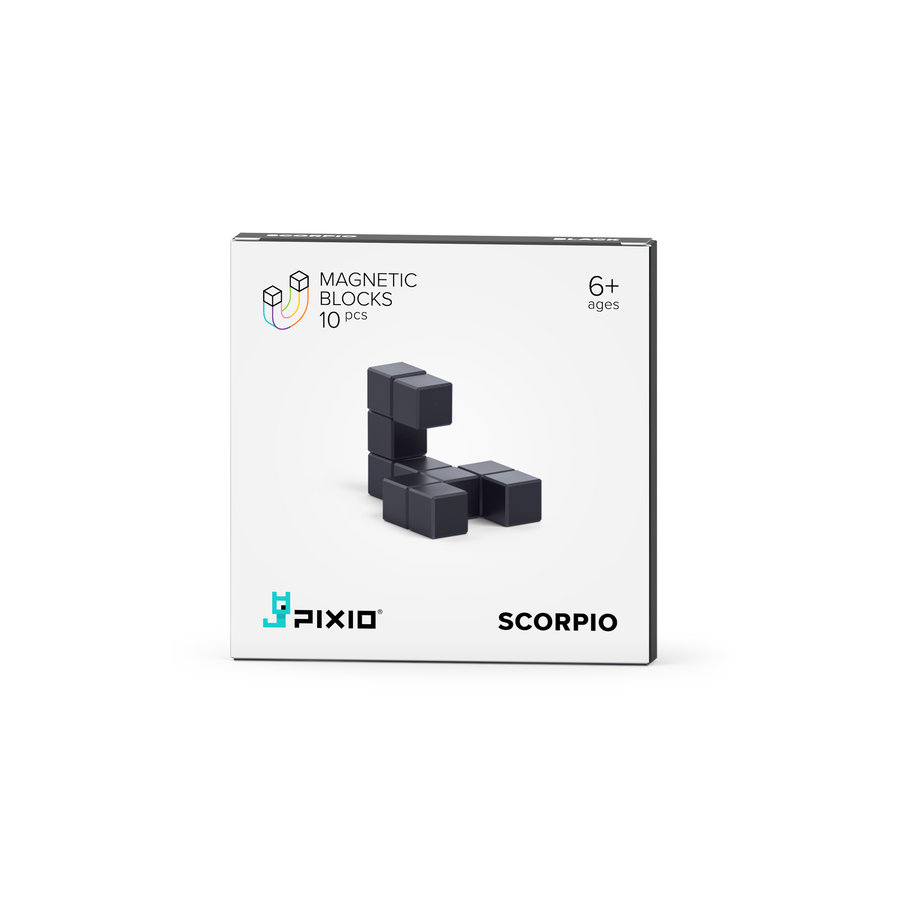Pixio | Magnetische Blokken Color Series Black Scorpio 10 Stuks