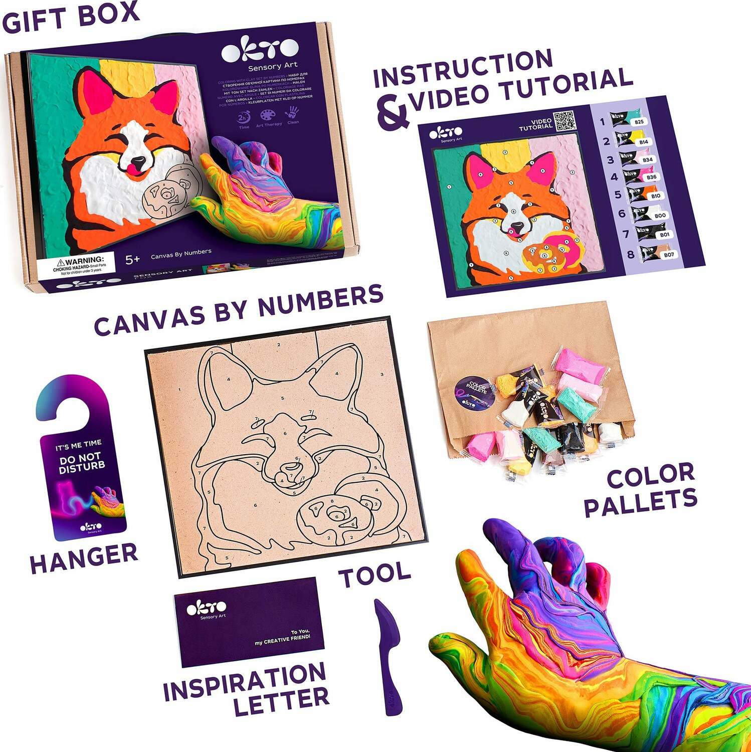 Okto | Sensory Art Coloring By Numbers - Animals - Fox