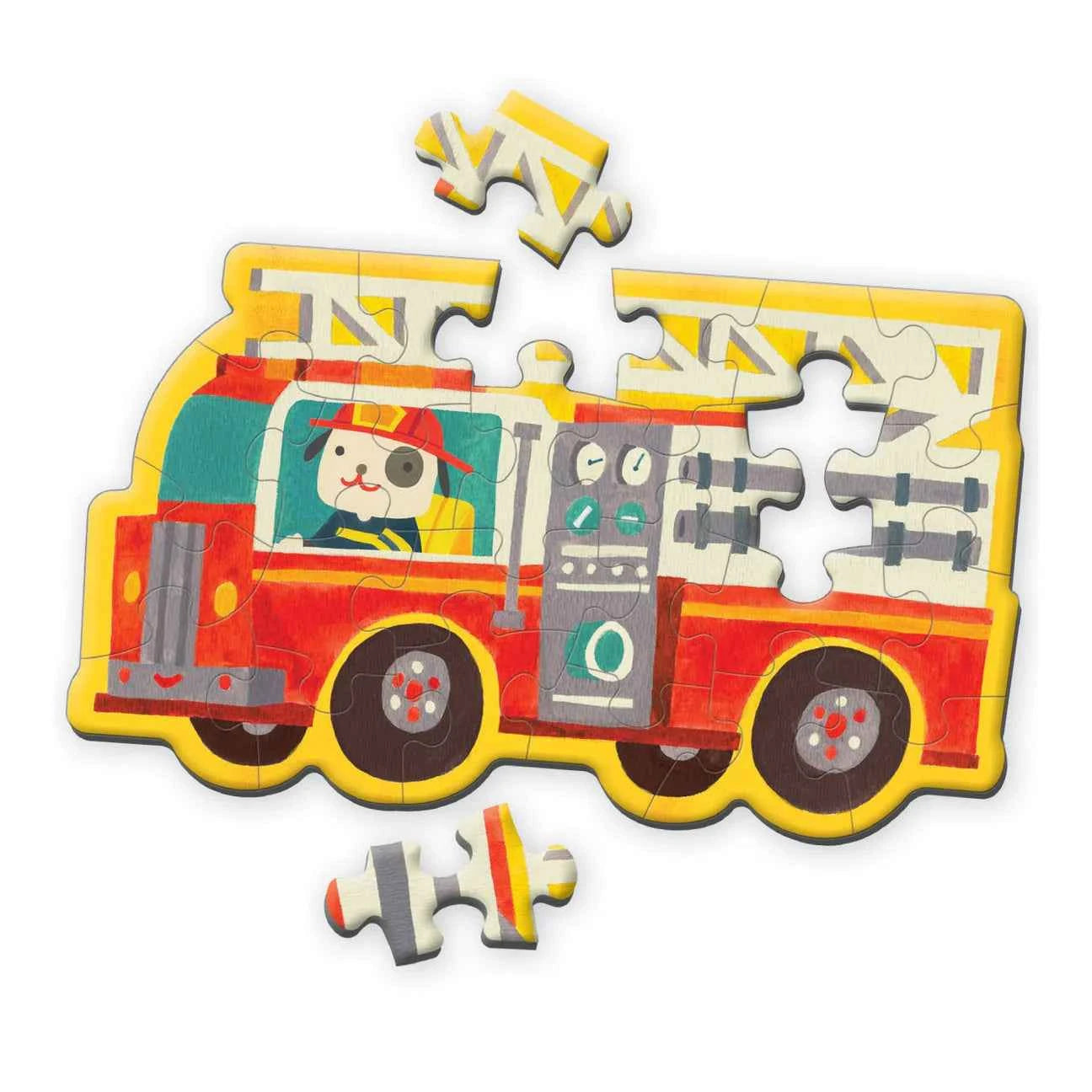 Mudpuppy | Brandweerwagen 24-Delige Mini-Puzzel In Vorm