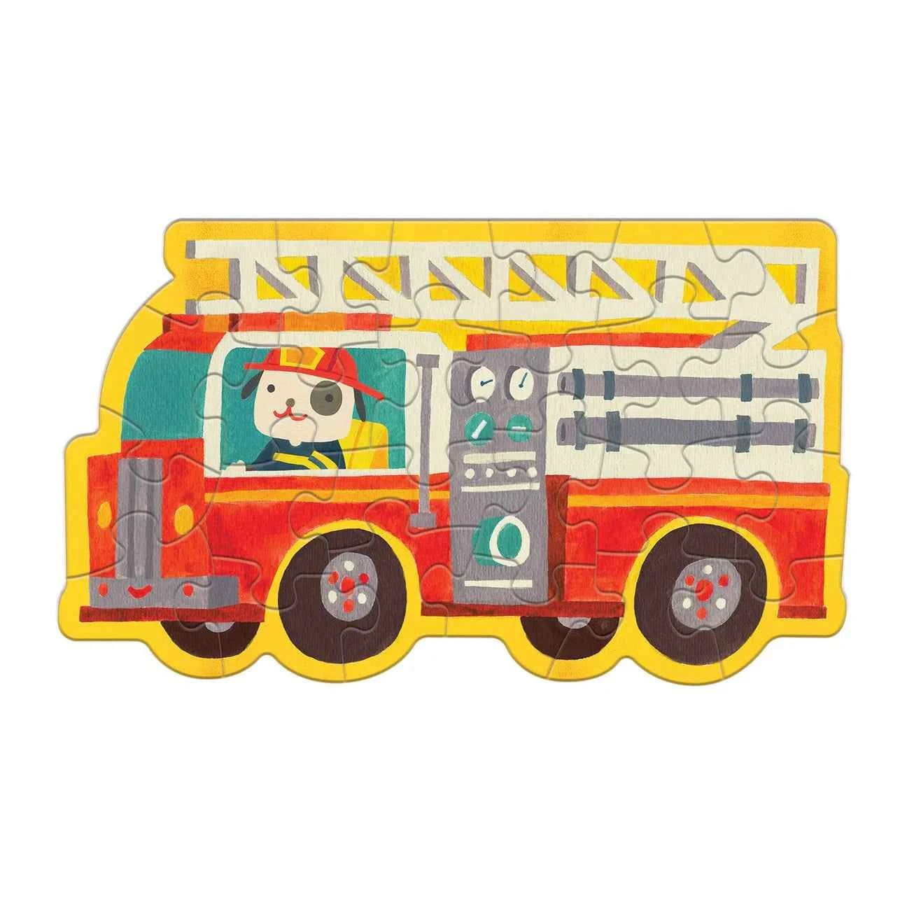 Mudpuppy | Brandweerwagen 24-Delige Mini-Puzzel In Vorm