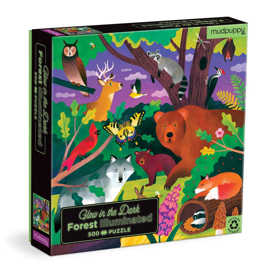 Mudpuppy | Glow-In-the-Dark puzzel Fores Illuminated 500st