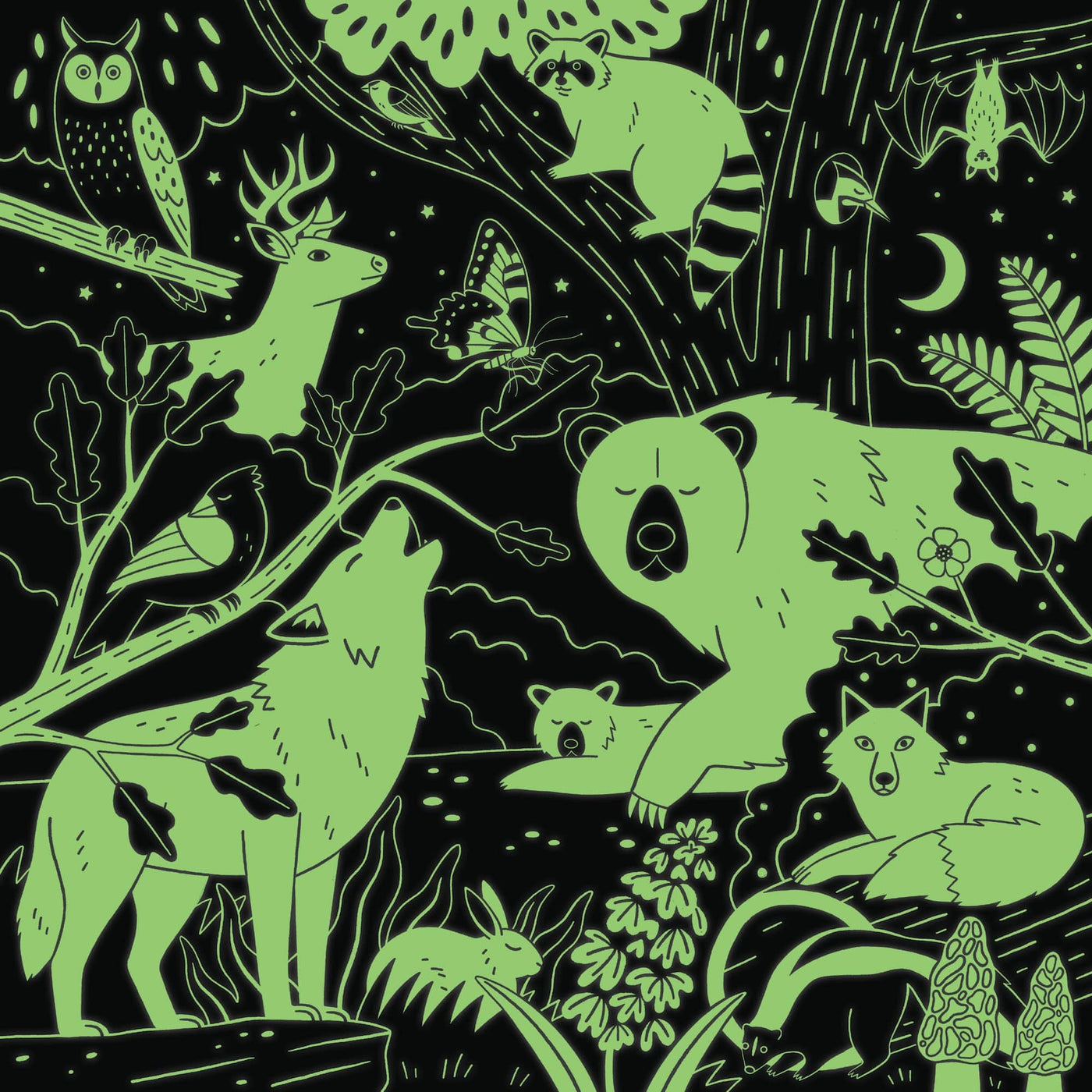 Mudpuppy | Glow-In-the-Dark puzzel Fores Illuminated 500st