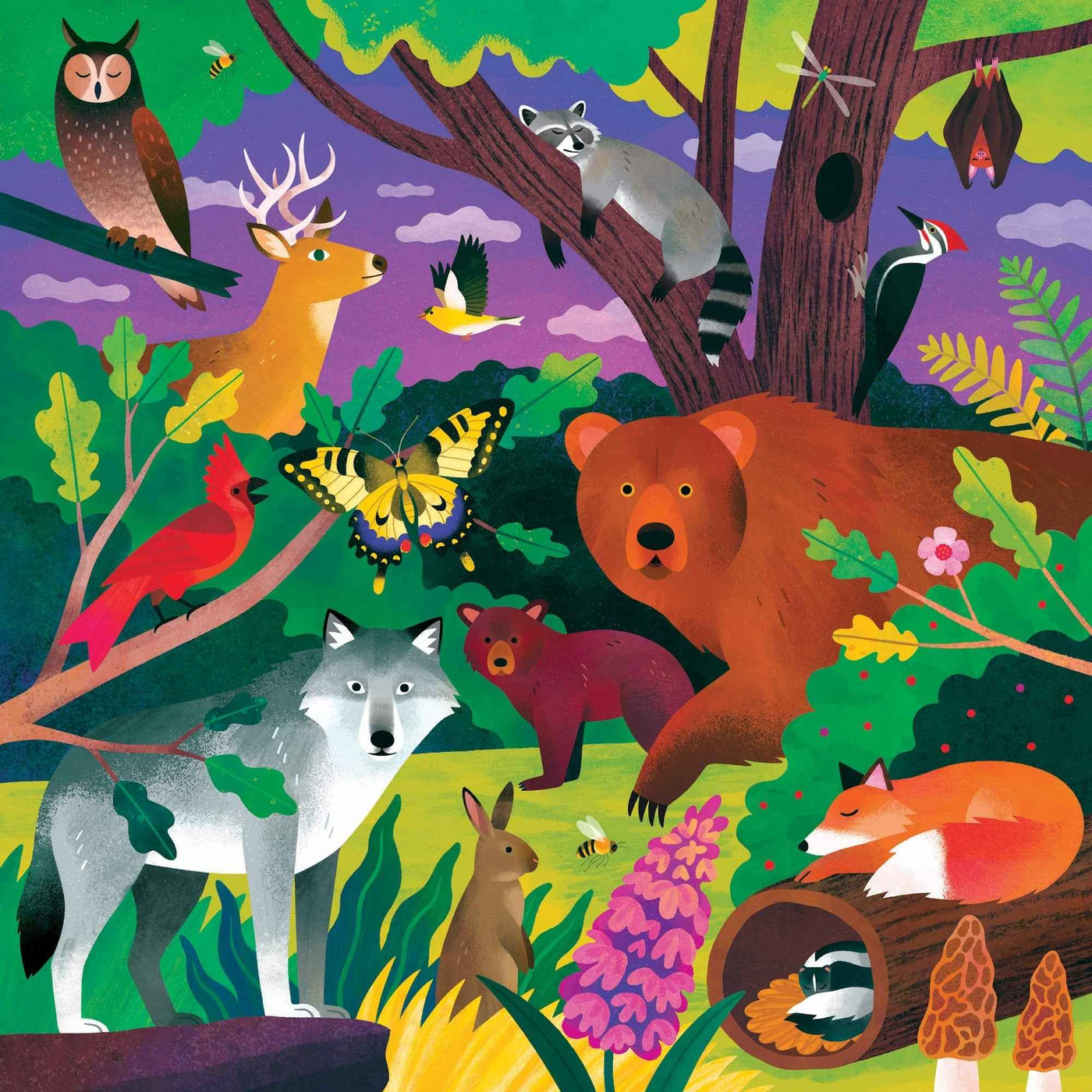 Mudpuppy | Glow-In-the-Dark puzzel Fores Illuminated 500st