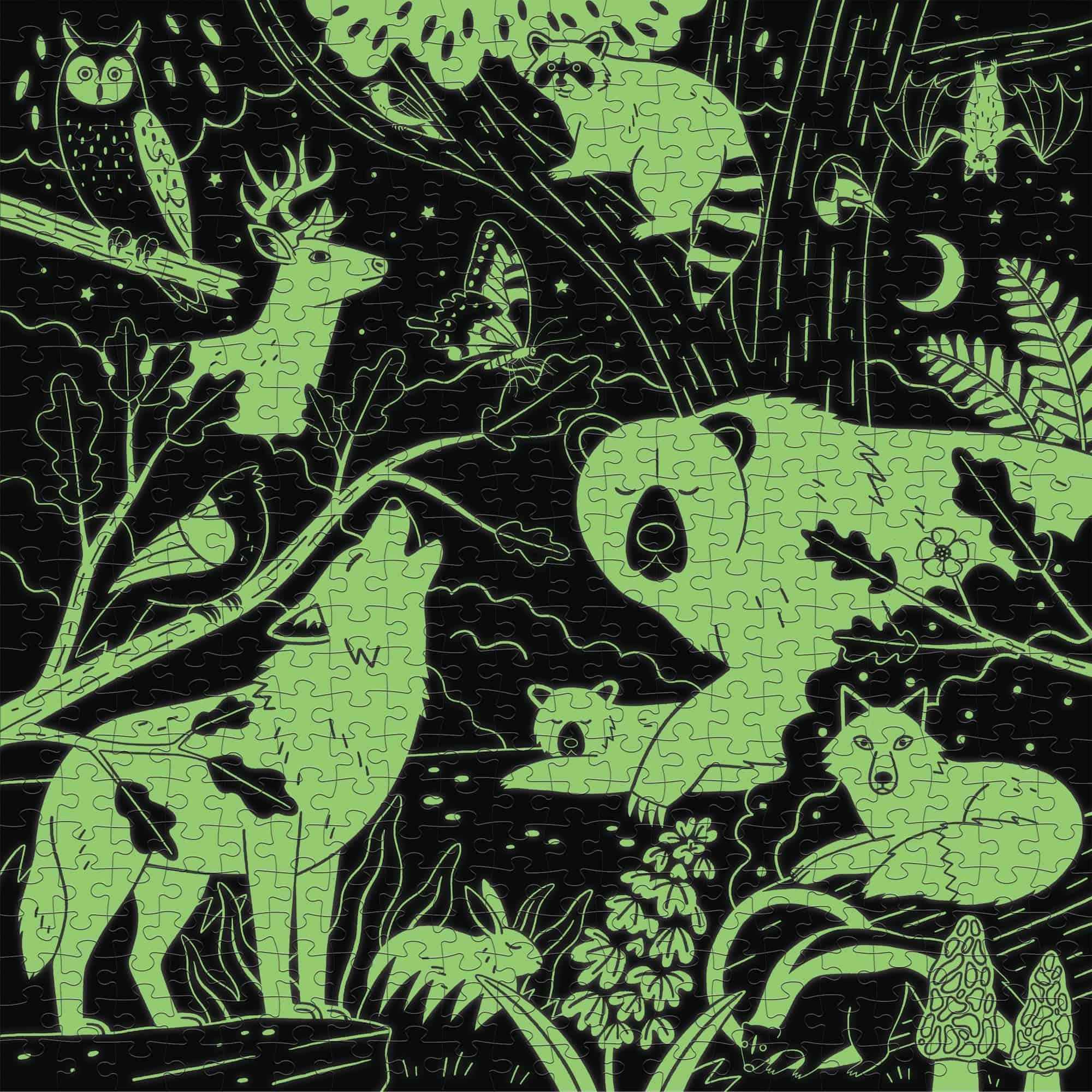 Mudpuppy | Glow-In-the-Dark puzzel Fores Illuminated 500st