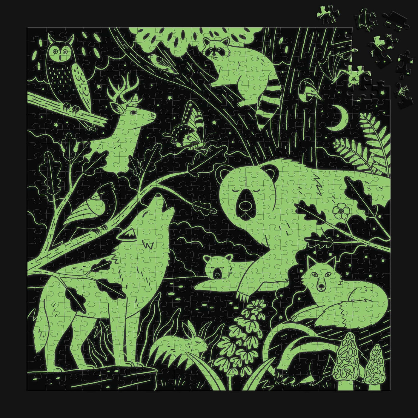 Mudpuppy | Glow-In-the-Dark puzzel Fores Illuminated 500st