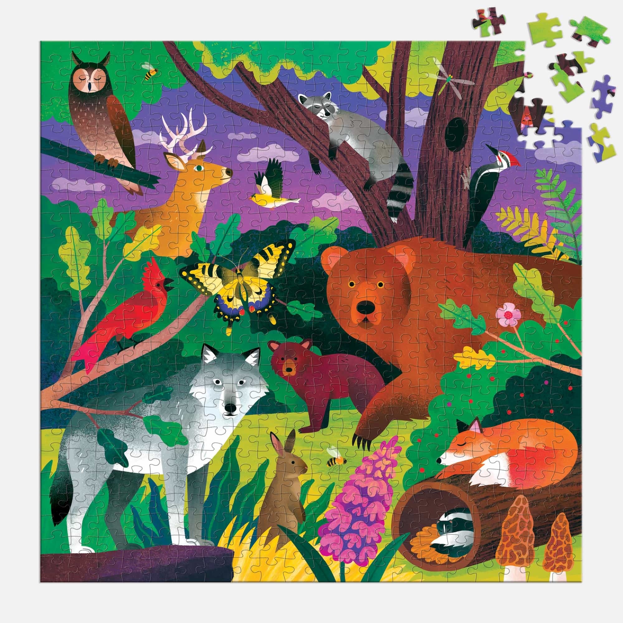 Mudpuppy | Glow-In-the-Dark puzzel Fores Illuminated 500st