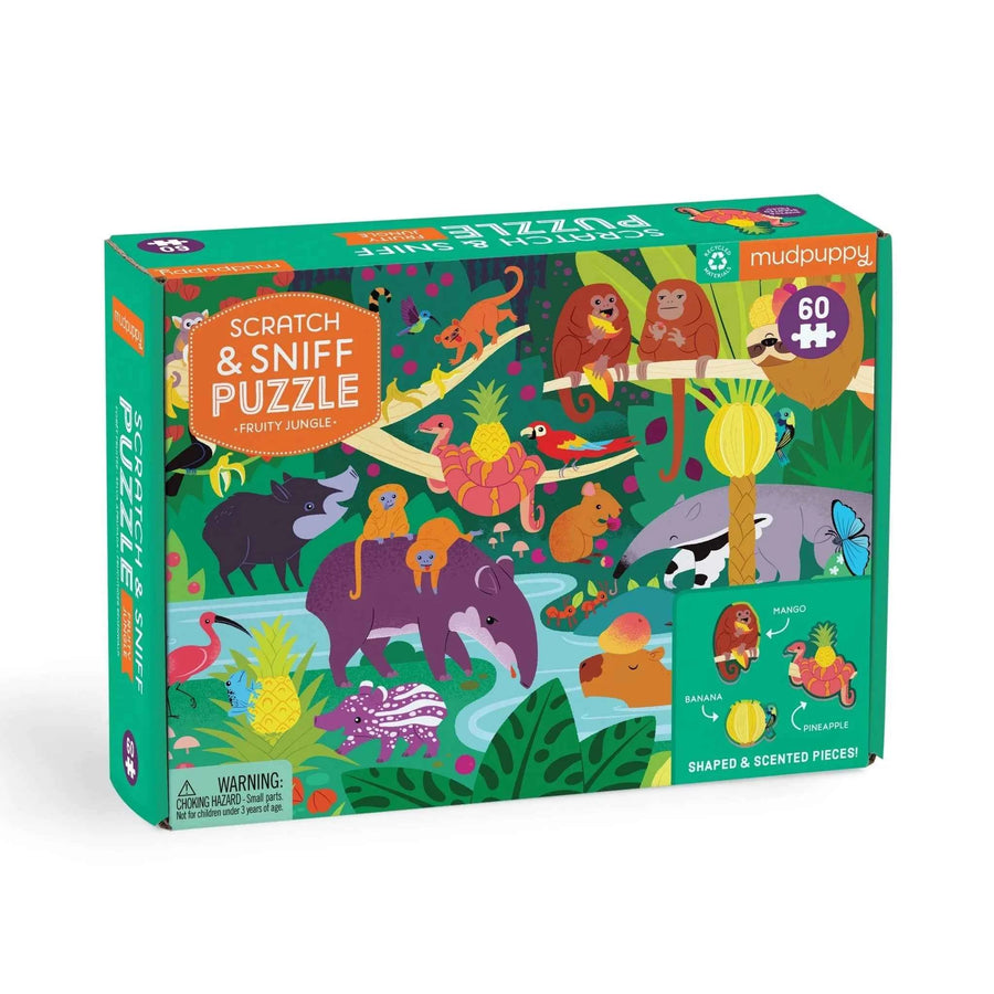 Mudpuppy |  Kras en Ruikpuzzel Fruity Jungle 60 Stuks