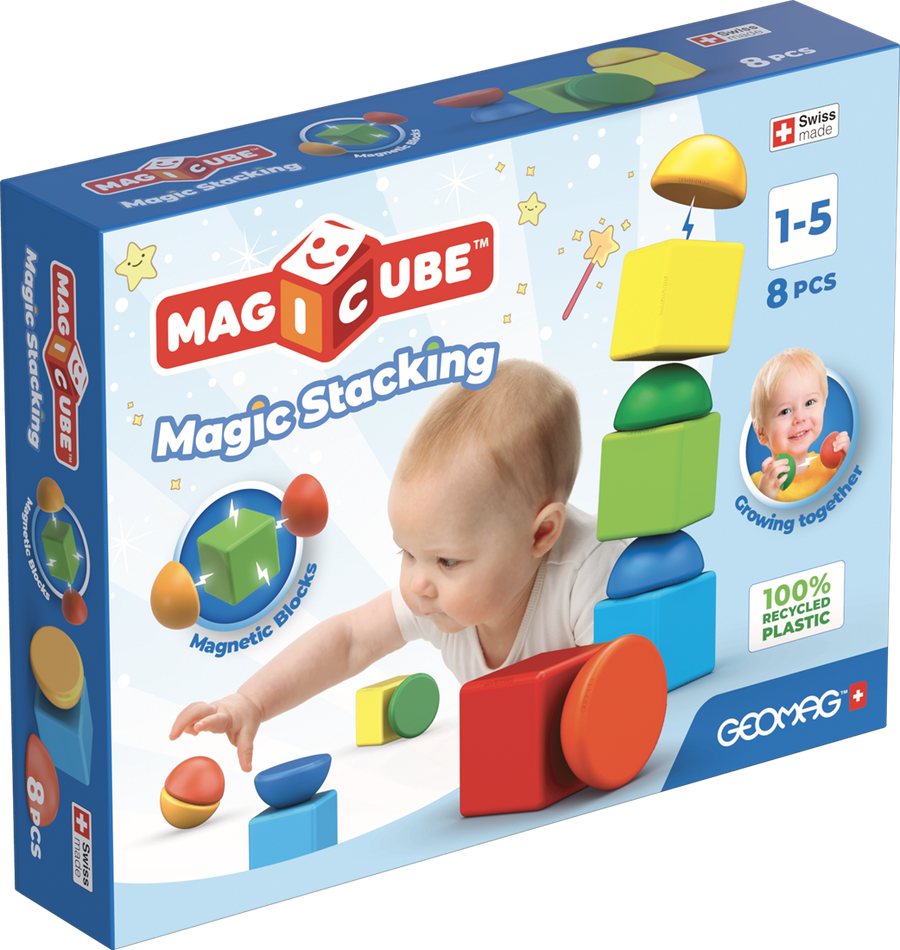 Geomag | Magicube Recycled Stacking Blocks, 8 Pieces