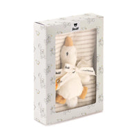 Steiff | Gilda goose grip toy with rattle and burp cloth gift set