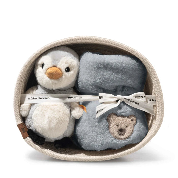 Steiff| Lio penguin with rattle and bib gift set