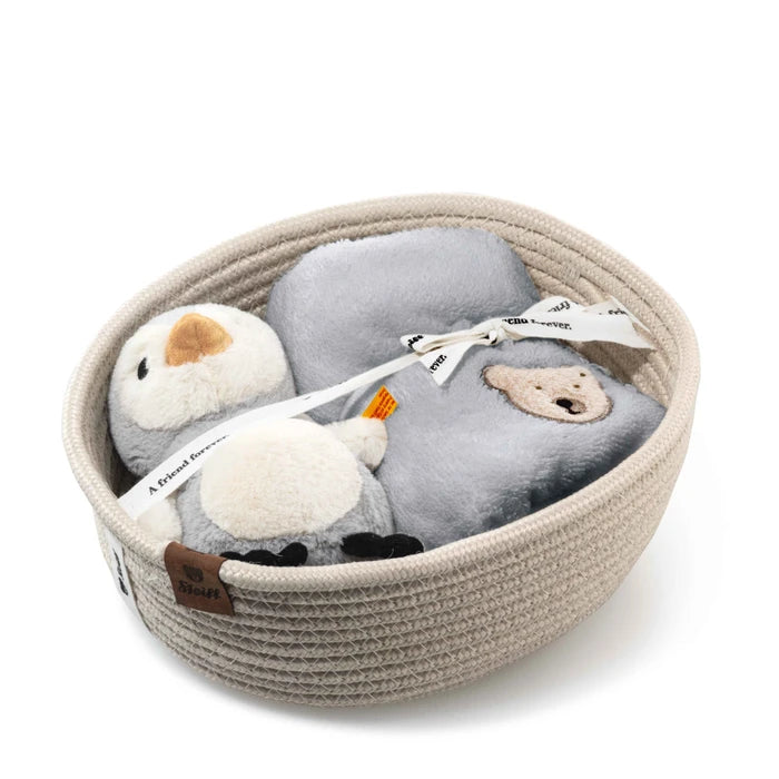 Steiff| Lio penguin with rattle and bib gift set