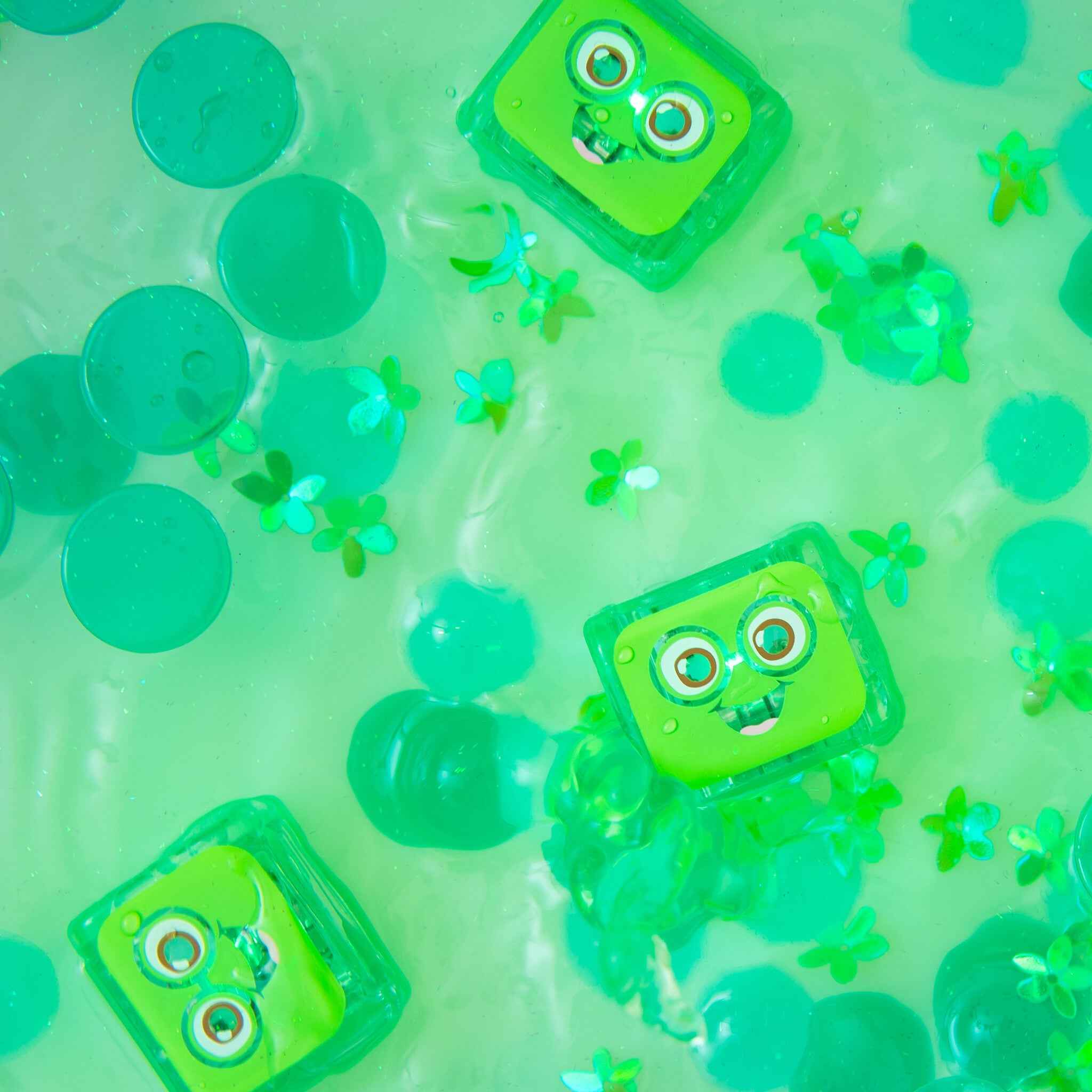 Glo Pals Pippa, Light Up Cubes, Groen, 4 Stuks