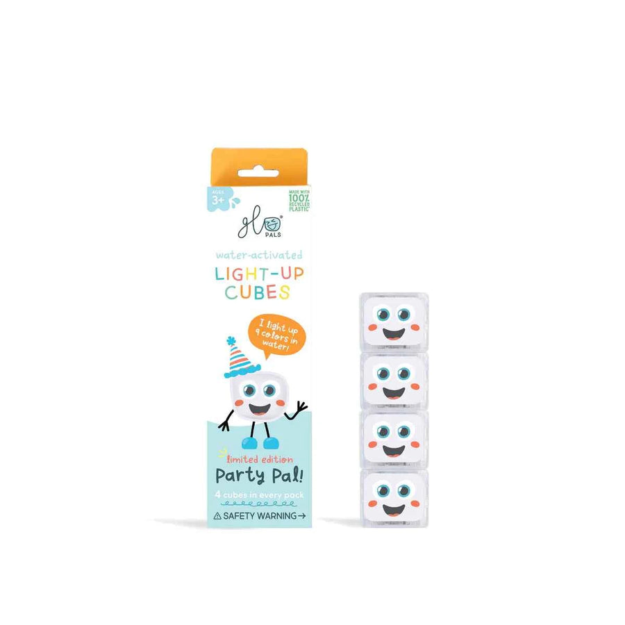 Glo Pals Party, Light Up Cubes, Wit, 4 Stuks