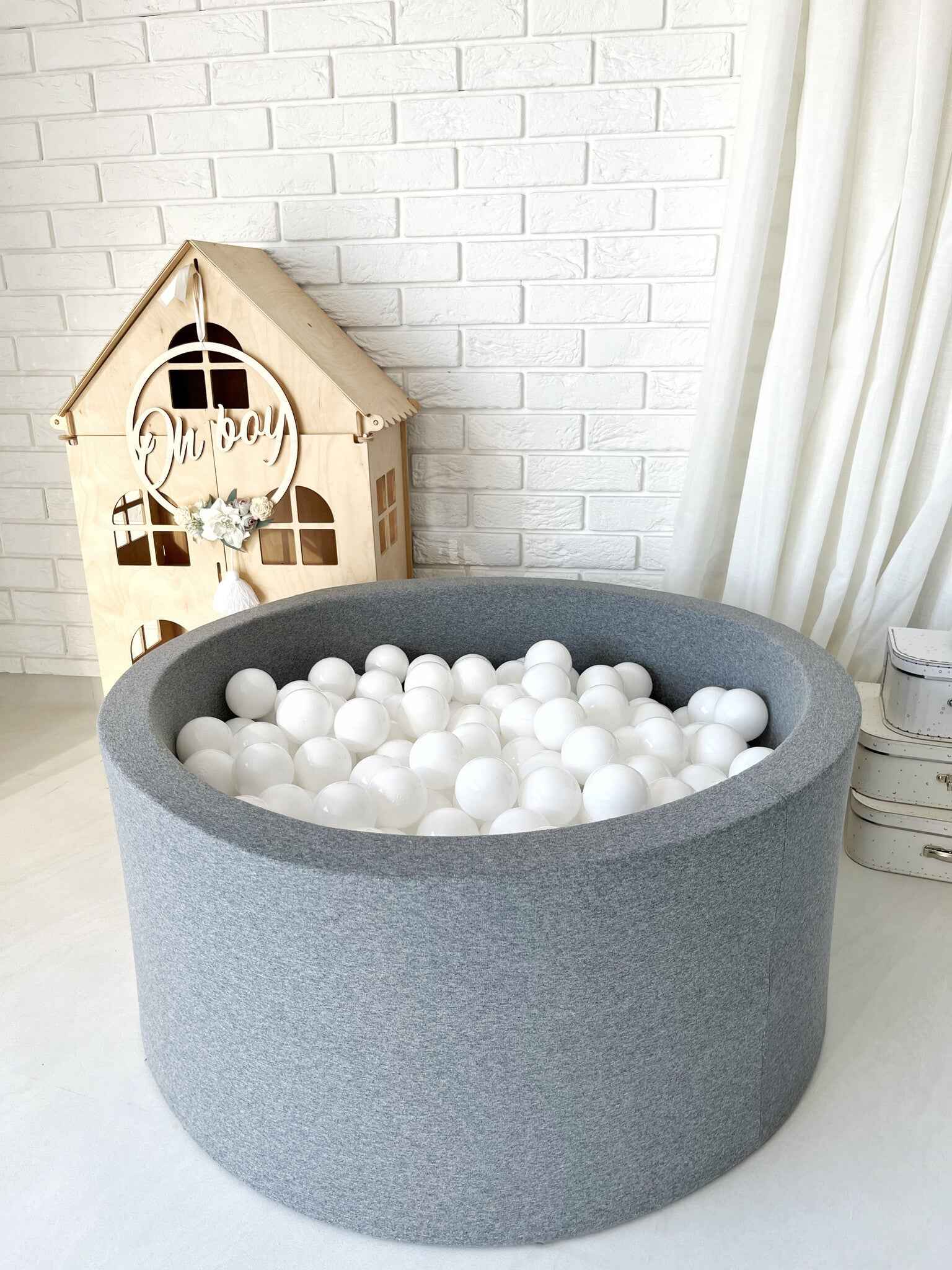Moje | Cotton Bubble Bath - Grey 90x40 cm + Balls