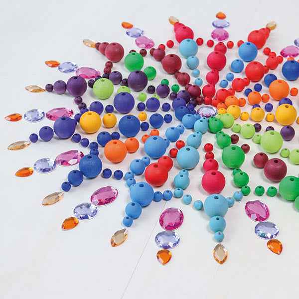 Grimm's 60 Wooden Rainbow Beads