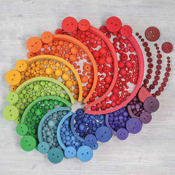 Grimm's 96 grote houten kralen regenboog