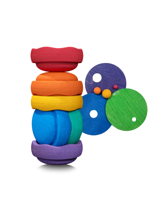 Stapelstein | Grimms x Stapelstein Set Rolling Discs Cool Classic