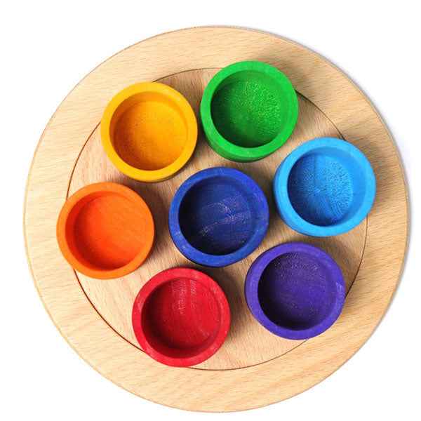 Grimm's seven rainbow friends in bowls