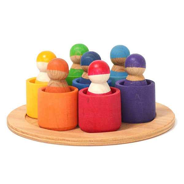 Grimm's seven rainbow little friends in small bowls
