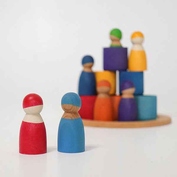 Grimm's seven rainbow little friends in small bowls