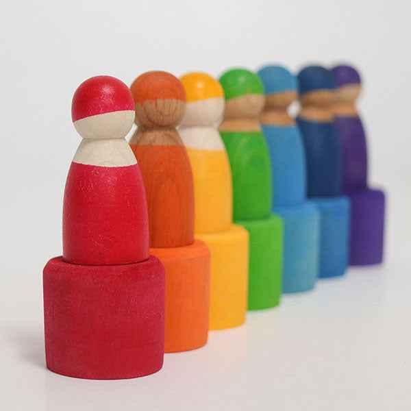 Grimm's Seven Rainbow Little Friends in Small Bowls