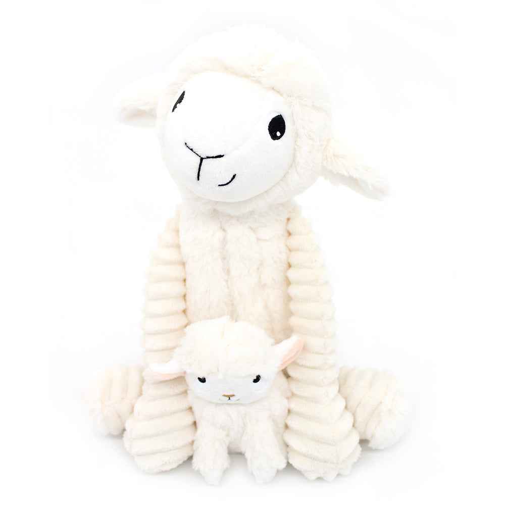 Les déglingos | Les Ptipotos - Plush Cuddly Olou Sheep Mother and Her White Baby