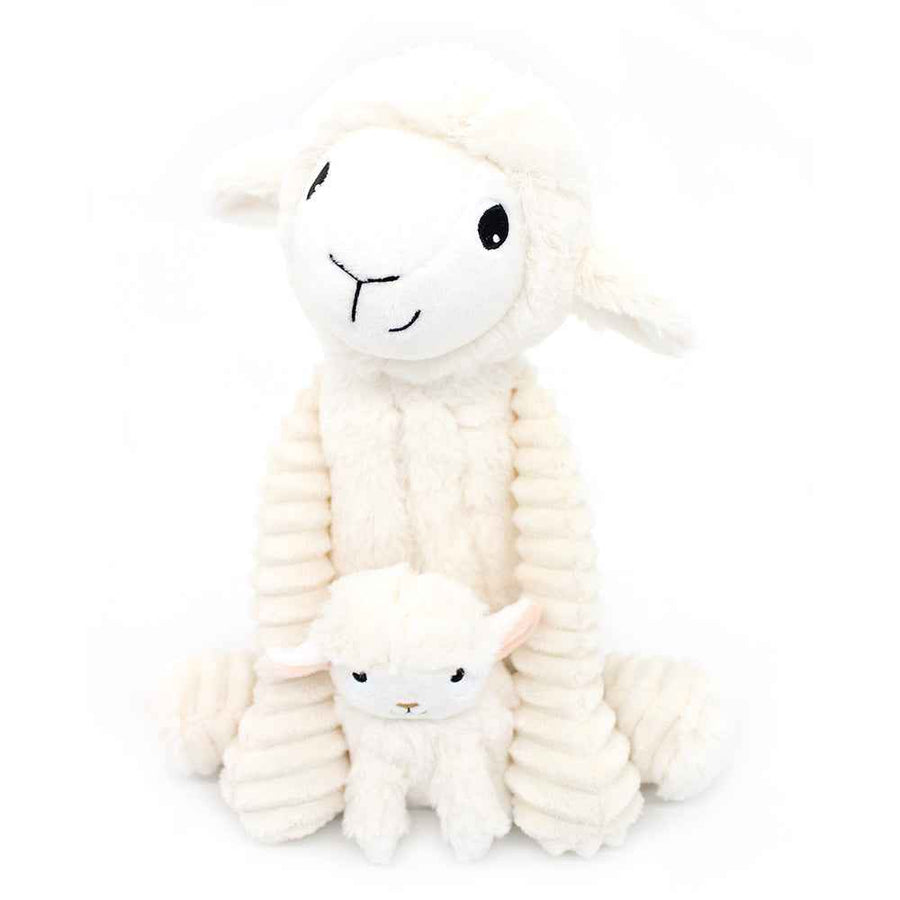 Les dÃ©glingos | Les Ptipotos - Pluche Knuffel Olou Schaap Moeder En Haar Witte Baby