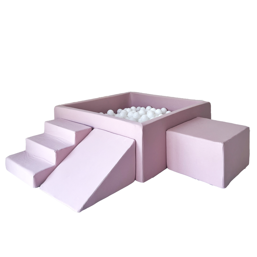 Moje | 3 Elementen + Ballenbad - Cotton Pink 106x106x40 cm + 400 Ballen