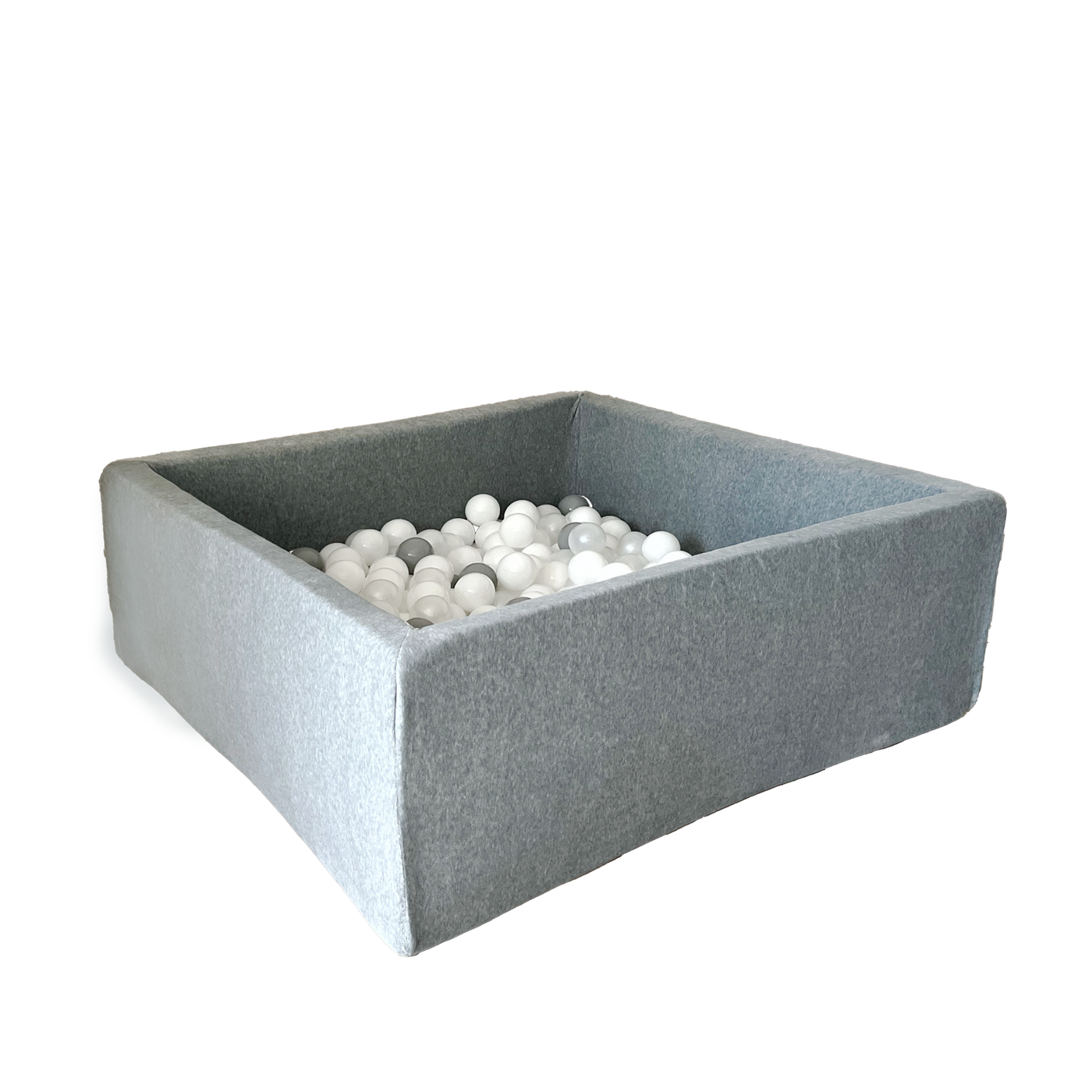 Moje | Vierkant Ballenbad Soft Velvet - Grey 106x106x40 cm + Ballen
