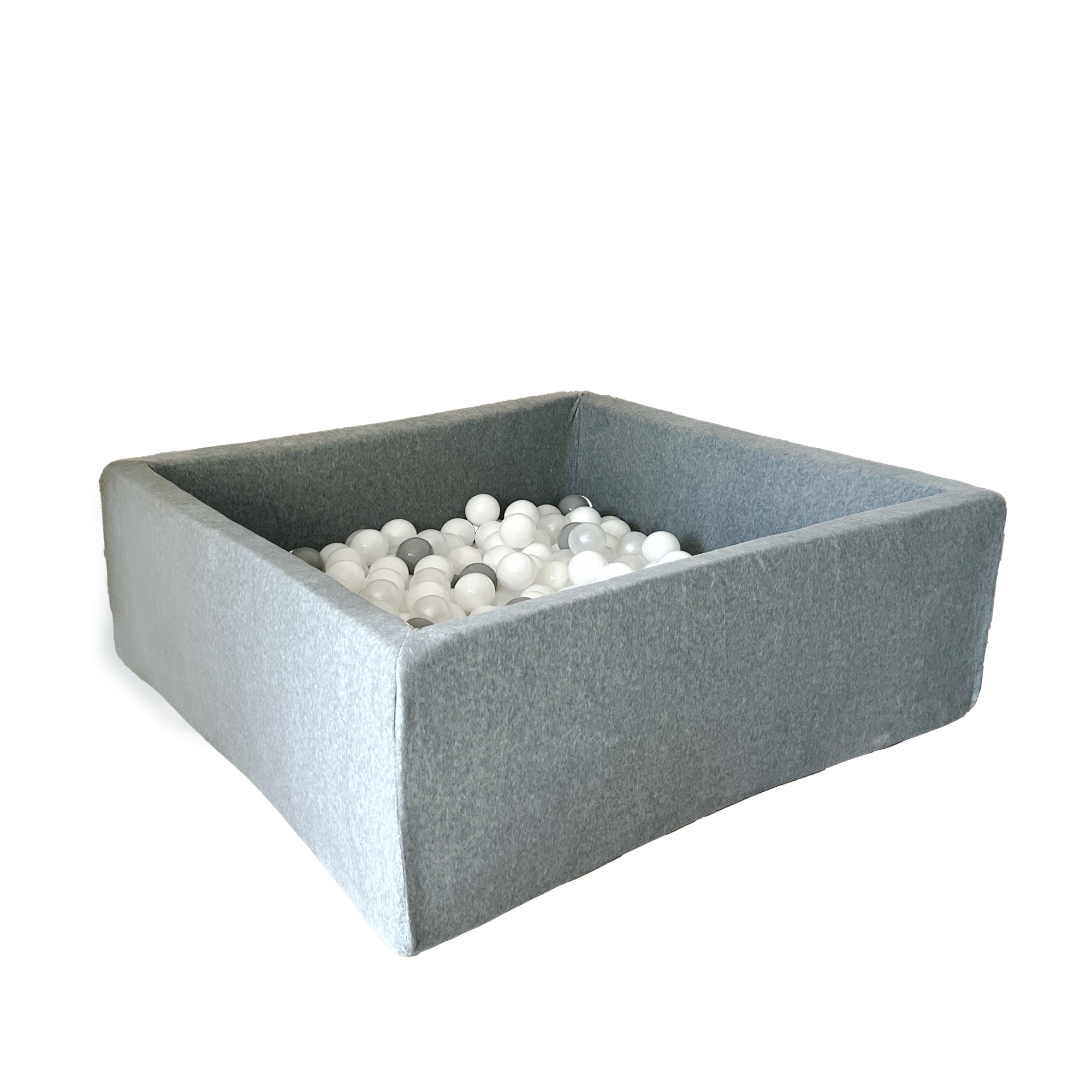 Moje | Vierkant Ballenbad Soft Velvet - Grey 106x106x40 cm + Ballen