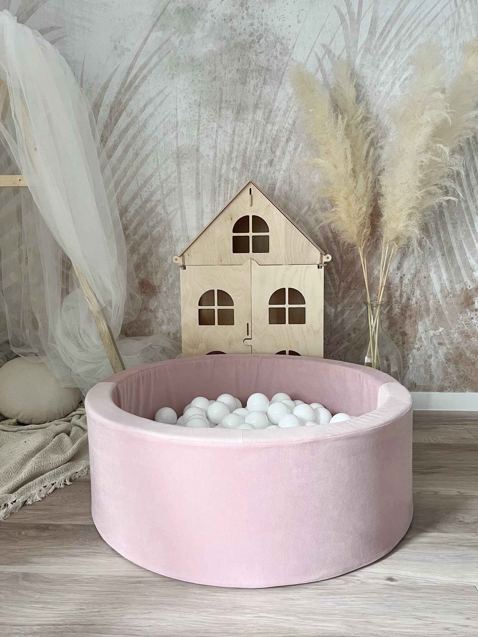 Moje | Velvet Ball Pit - Pink 90x30 cm + Balls