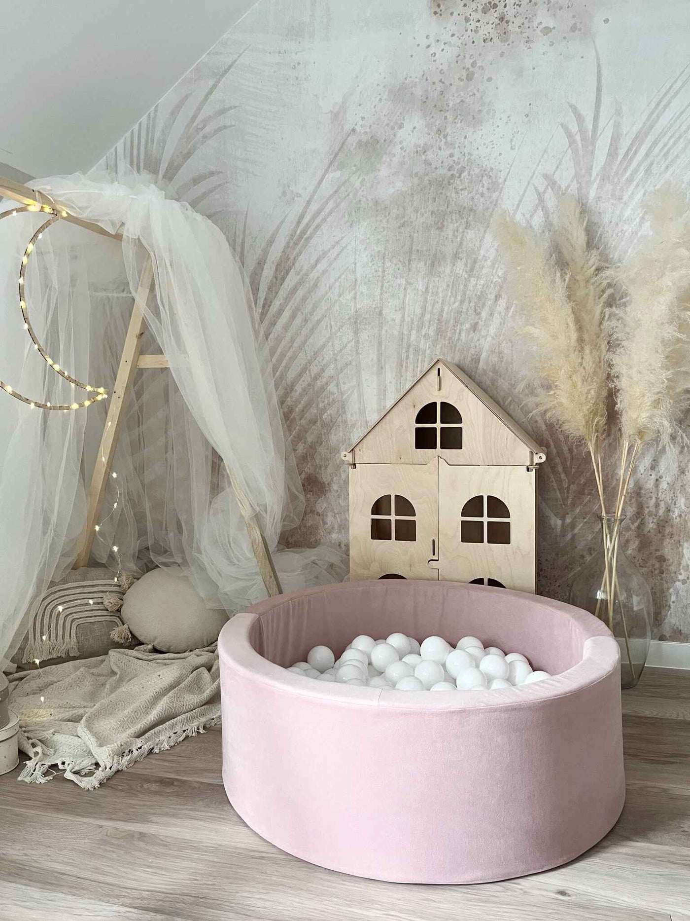 Moje | Velvet Bubble Bath - Pink 90x30 cm + Balls