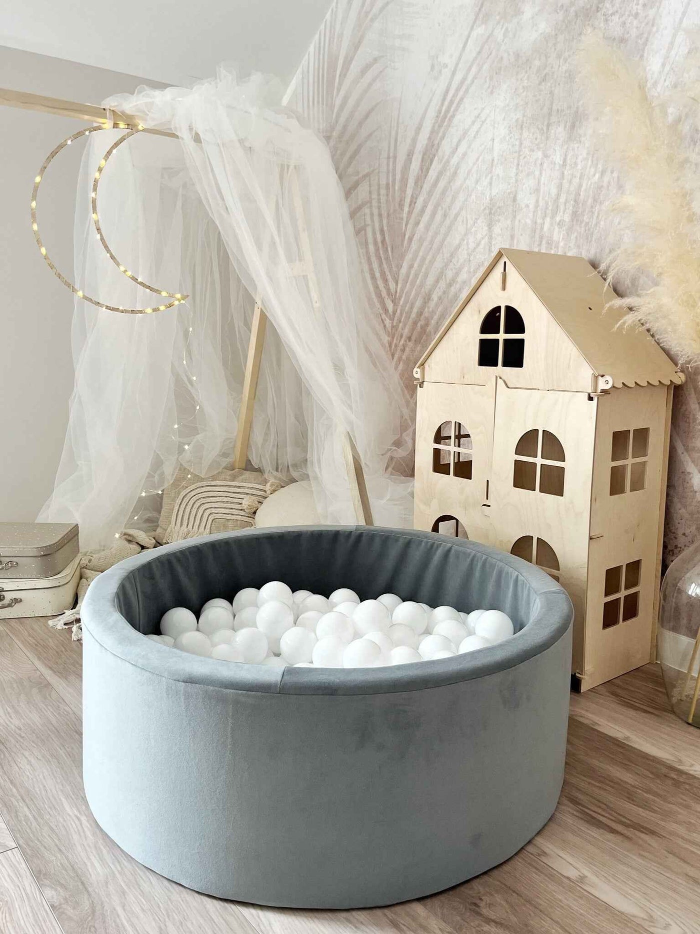 Moje | Velvet Bubble Bath - Grey 90x30 cm + Bath Balls