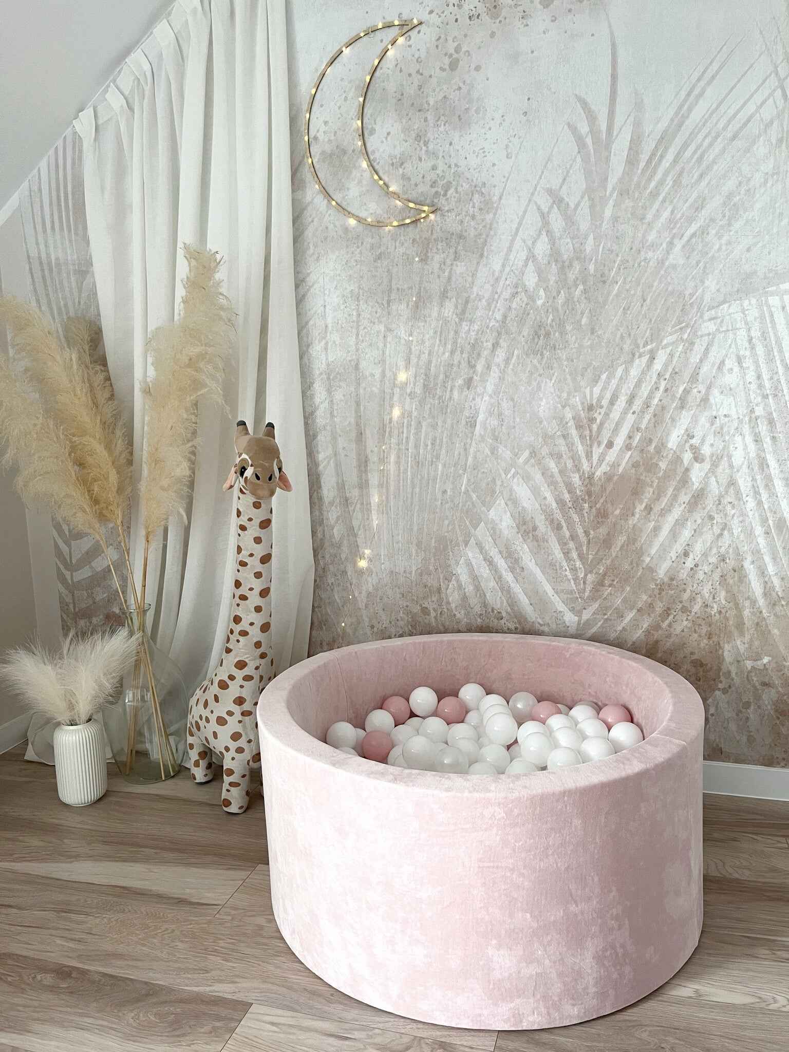 Moje | Ballenbad Soft Velvet - Light Pink 90x40 cm + Ballen