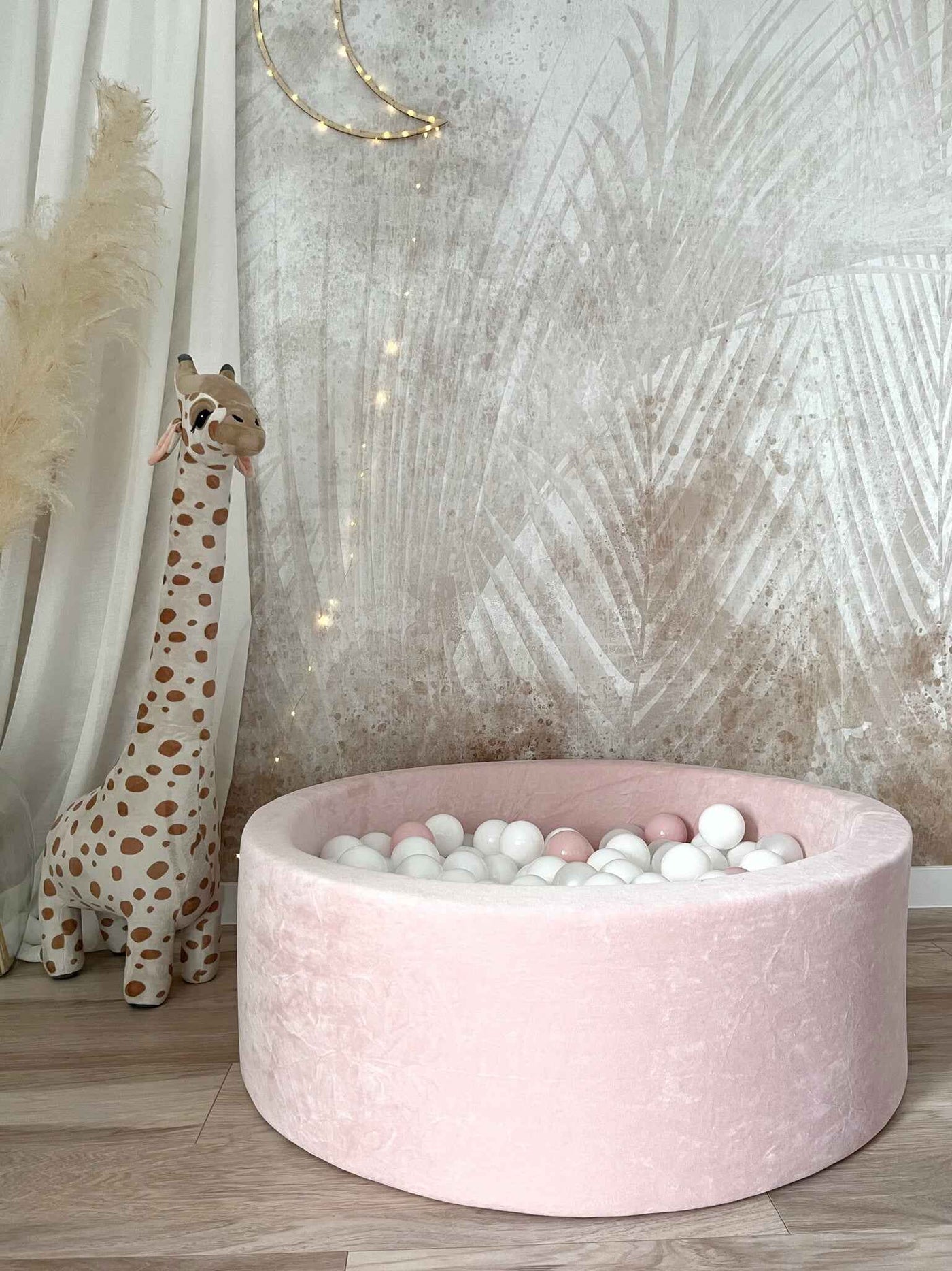 Moje | Bubble Bath Mat Soft Velvet - Light Pink 90x30 cm + Balls
