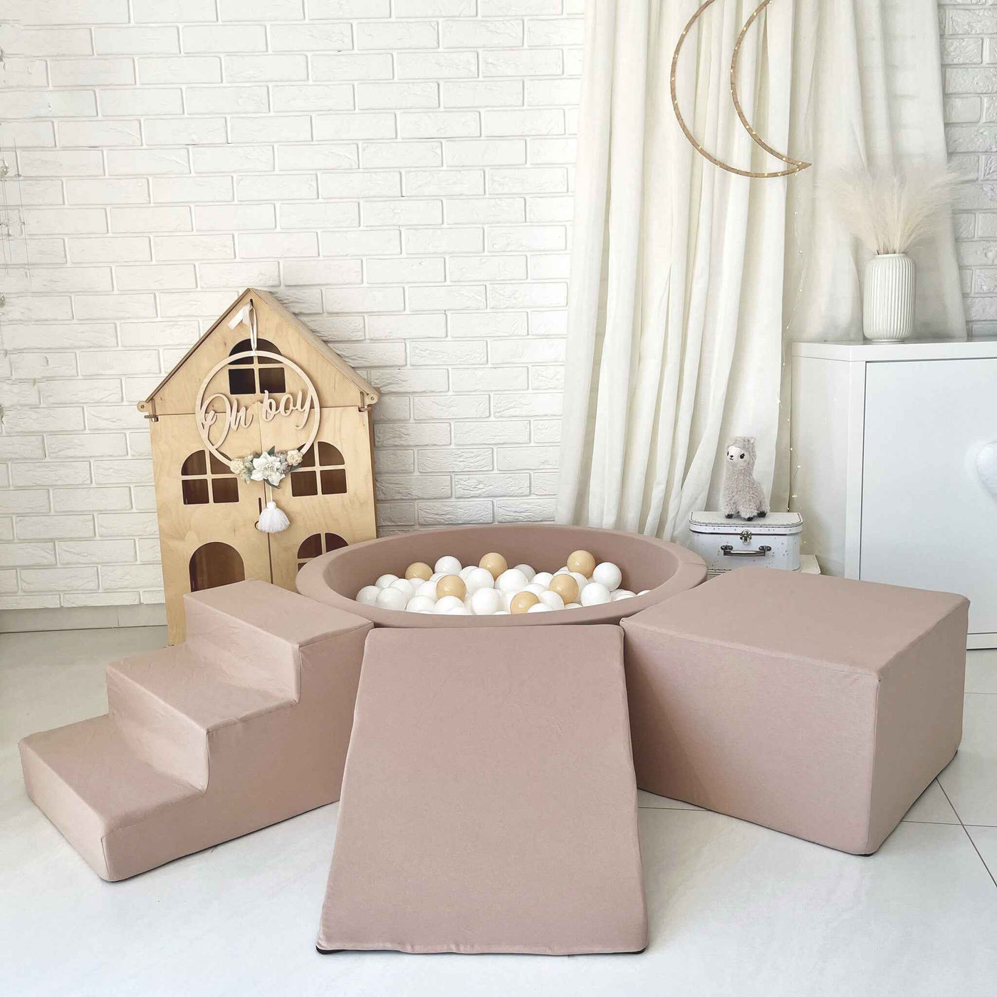 Moje | 3 Elementen + Ballenbad - Cotton Beige 90x30 cm + 200 Ballen