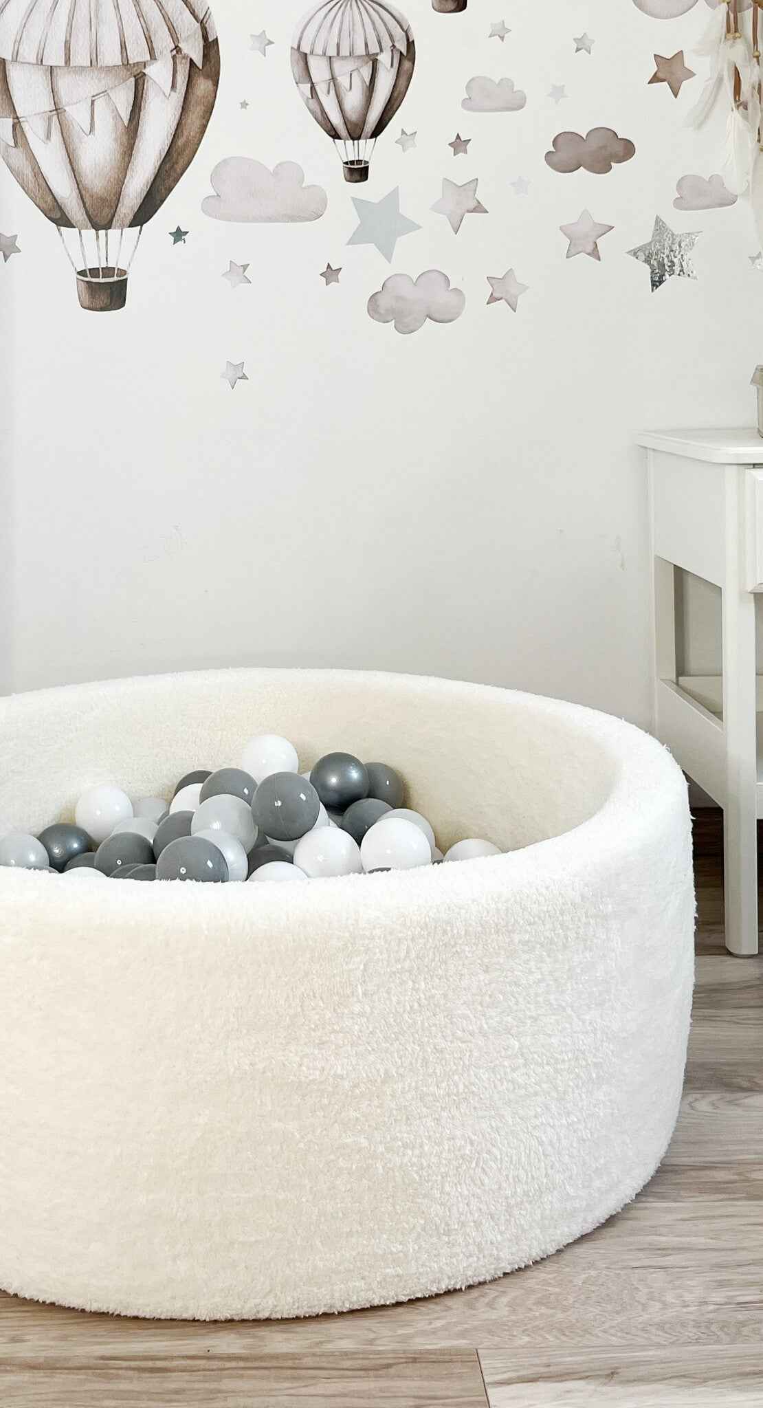 Moje | Ballenbad Teddy - White 90x40 cm + Ballen