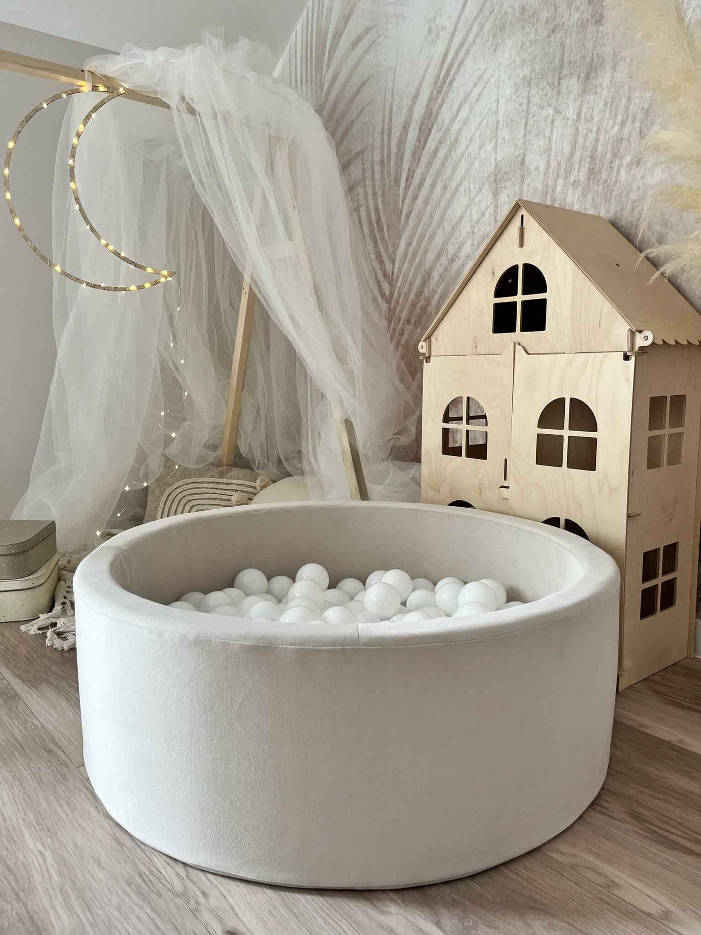 Moje | Ballenbad Velvet  - Cream 90x30 cm + Ballen
