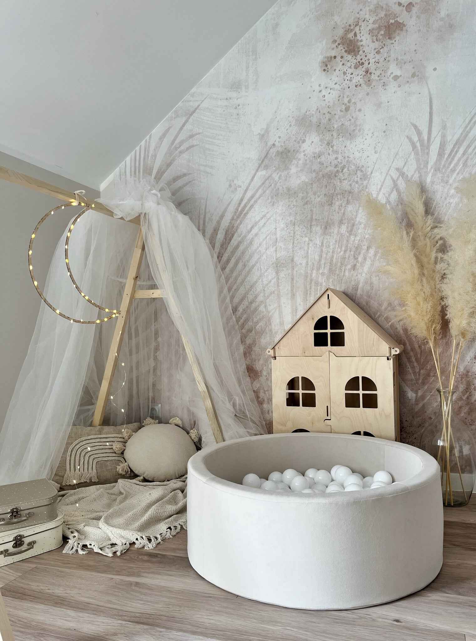 Moje | Ballenbad Velvet  - Cream 90x30 cm + Ballen