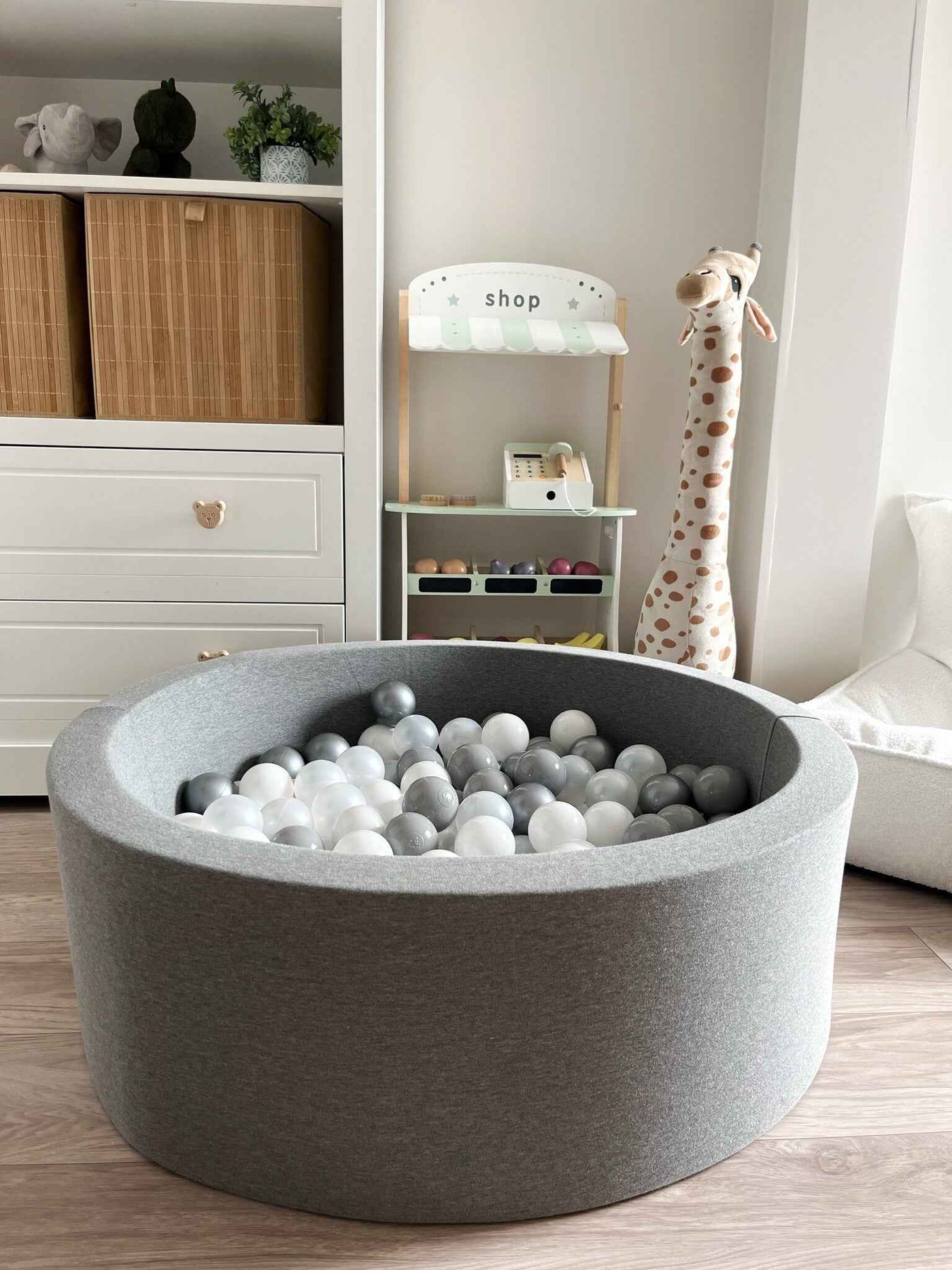 Moje | Cotton Bath Bales - Grey 90x30 cm + Bales