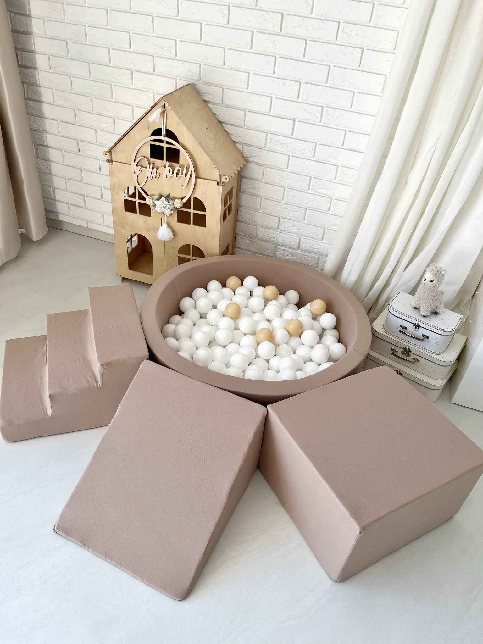 Moje | 3 Elementen + Ballenbad - Cotton Beige 90x30 cm + 200 Ballen
