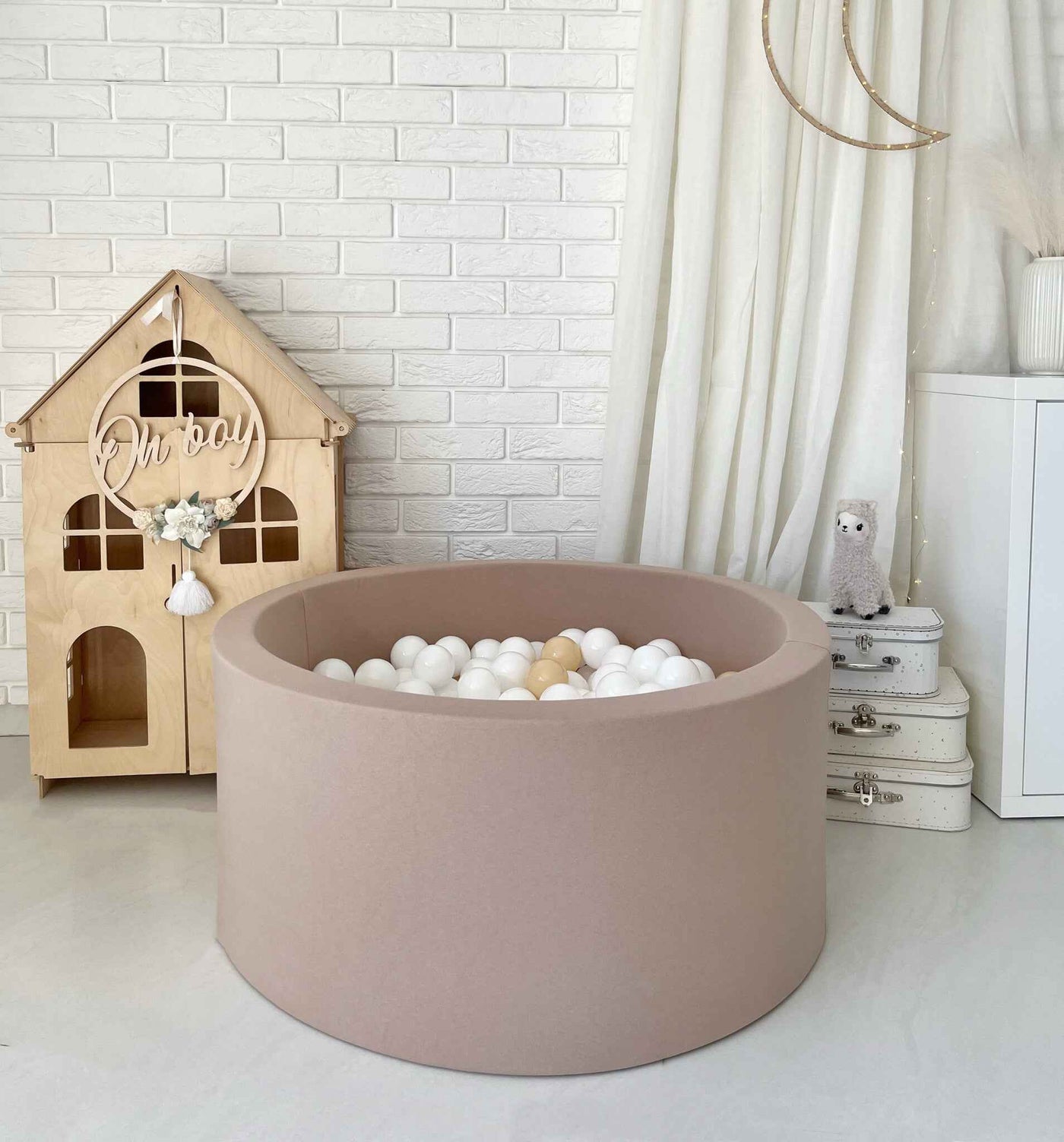 Moje | Ballenbad Cotton - Beige 90x40 cm + Ballen