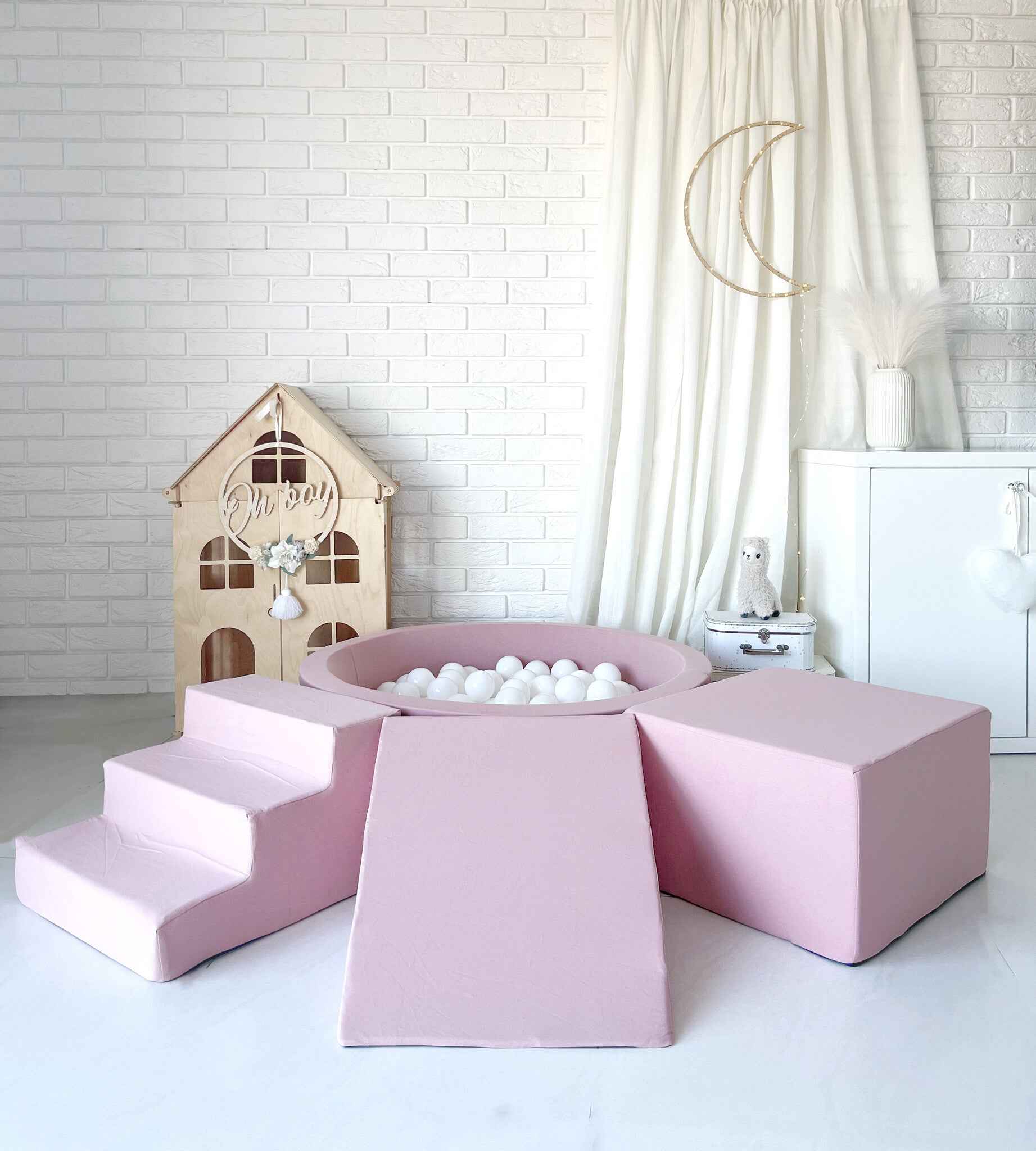 Moje | 3 Elementen + Ballenbad - Cotton Pink 90x30 cm + 200 Ballen