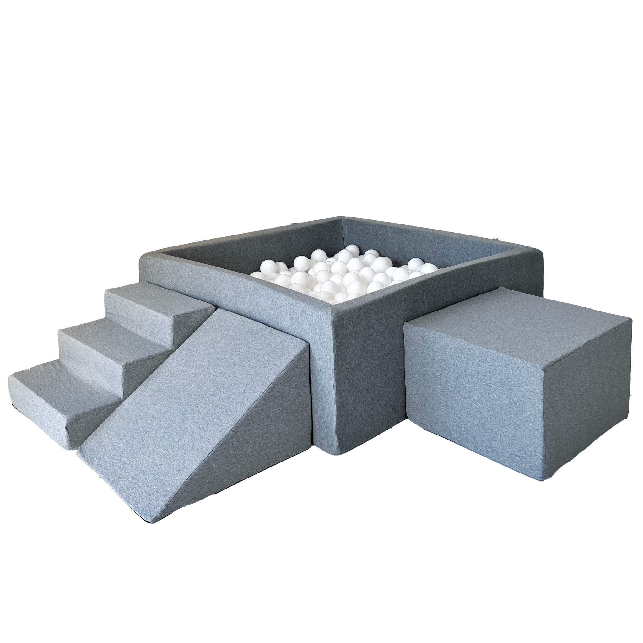 Moje | 3 Elementen + Ballenbad  - Cotton Grey 106x106x40 cm + 400 Ballen